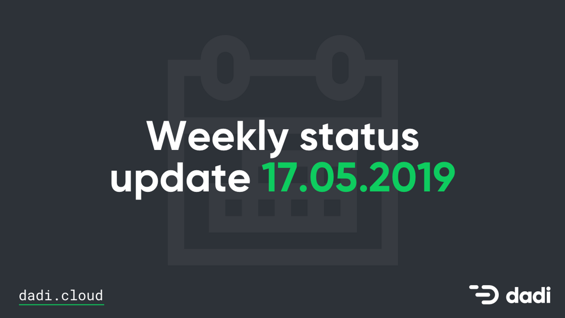 Weekly Update: 17th May, 2019