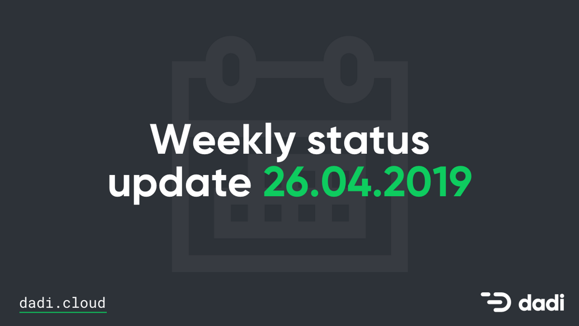 Weekly Update: 26th April, 2019