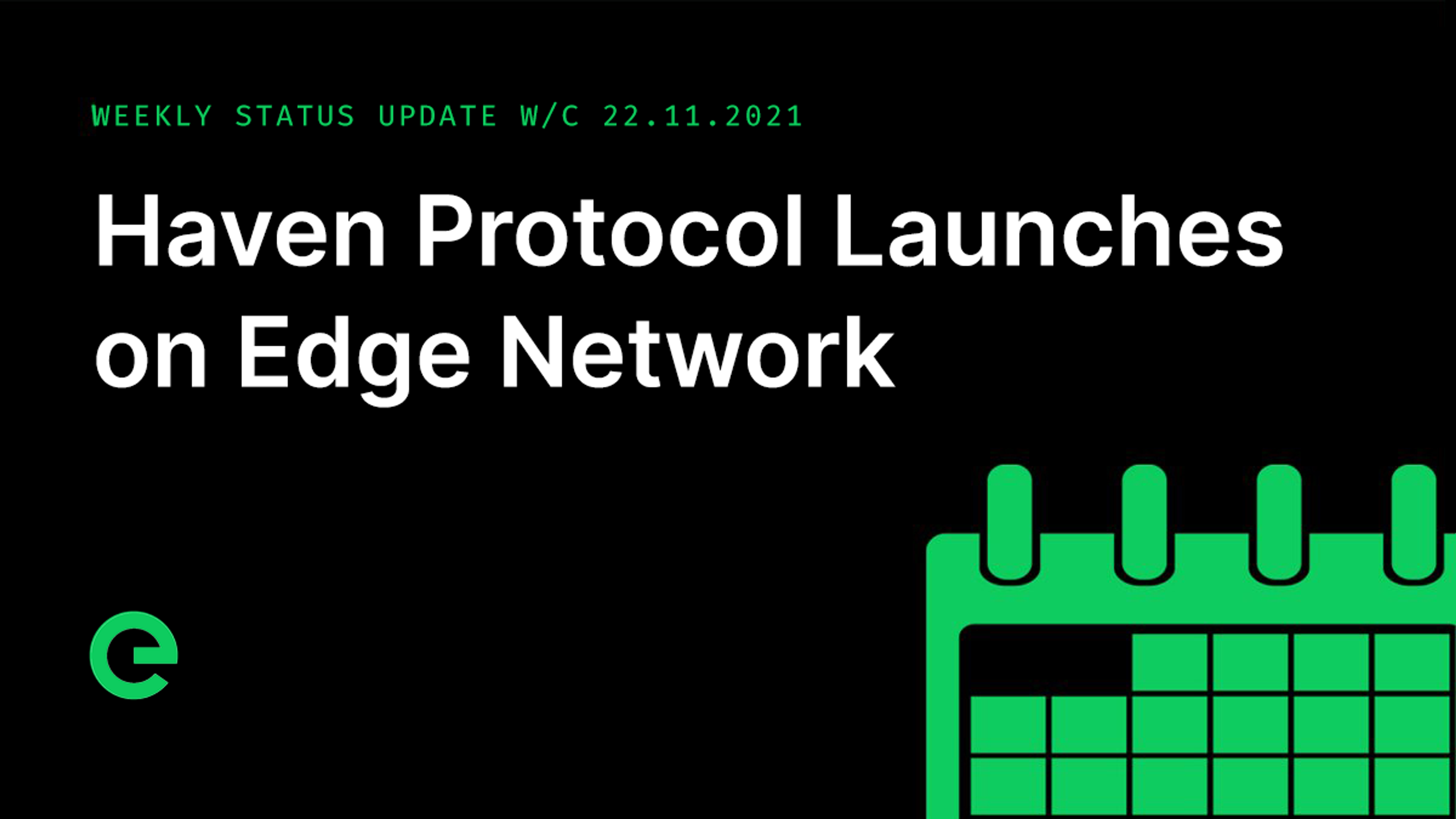 Weekly Update: W/C 22nd November, 2021